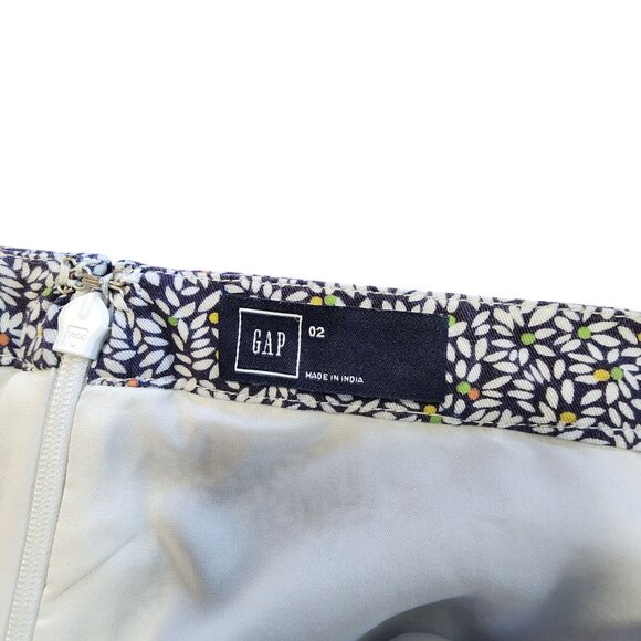 Gap Floral A-Line Skirt With Side Zipper Womens Size 2 - Picture 3 of 3